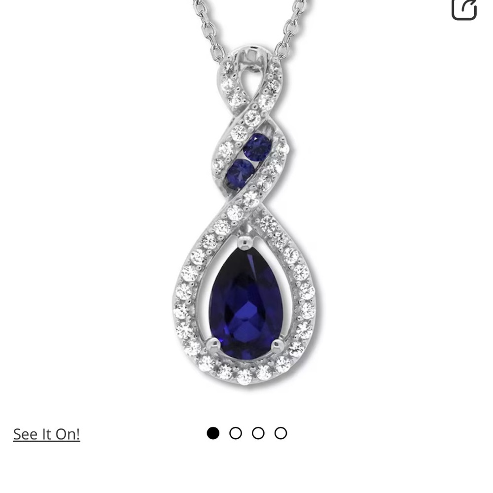 Kay Jewelers-lab created sapphire necklace sterling silver, & matching earrings